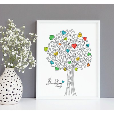Personalised Family Tree Print, Family Gift, Personalised Father's Day Gift   302298703877